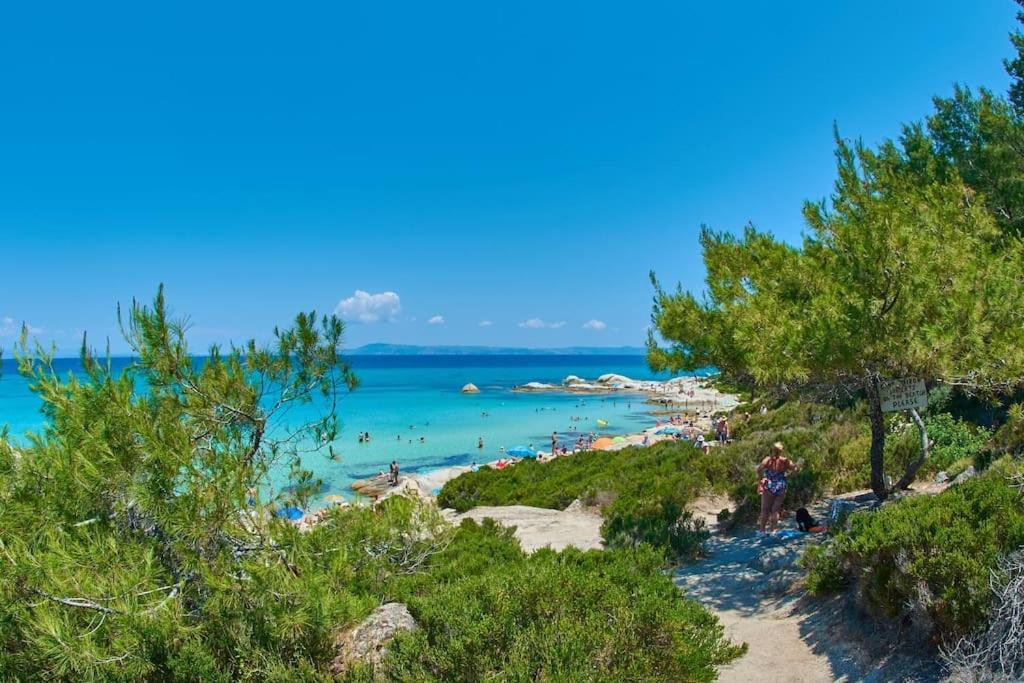 Traditionelles Appartement Athos Shadow Am Meer Paralia Sikias Eksteriør billede