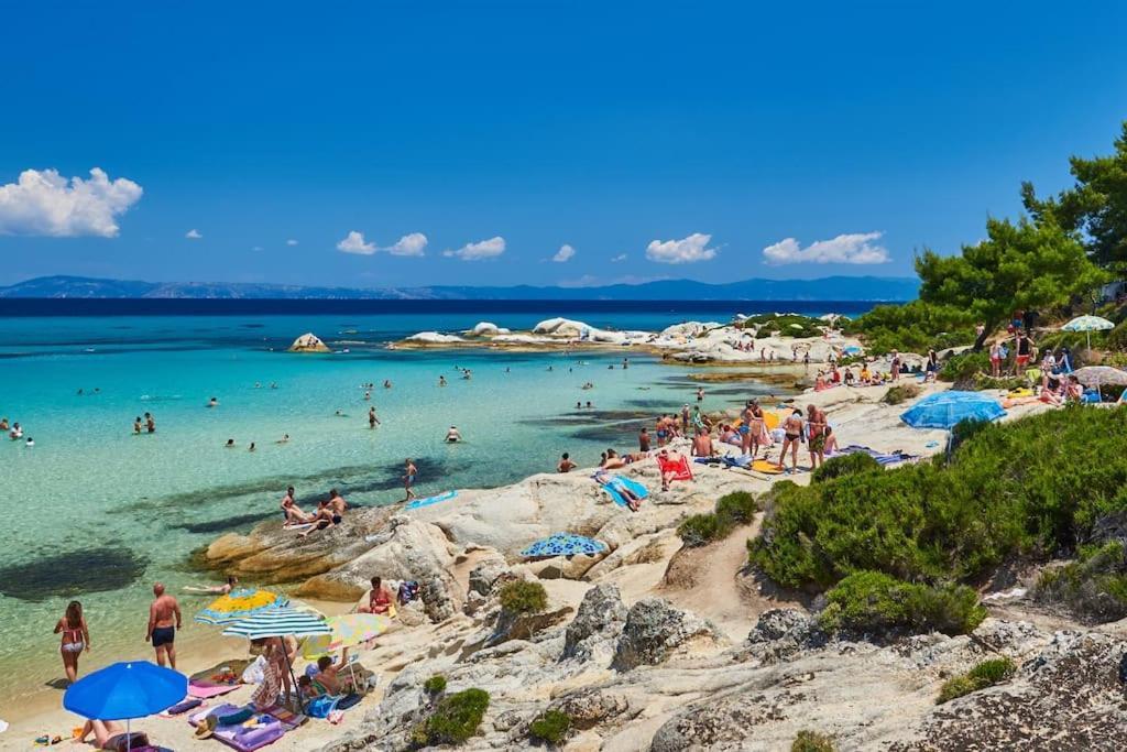 Traditionelles Appartement Athos Shadow Am Meer Paralia Sikias Eksteriør billede